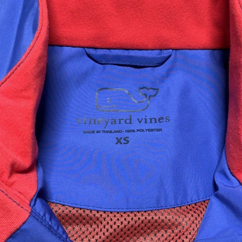 Vineyard Vines Men's XS Performance Vest Blue Full‎ Zip Red Accents Lightweight